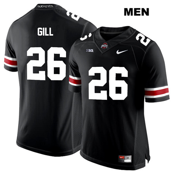 Ohio State Buckeyes Men's Jaelen Gill #26 White Number Black Authentic Nike College NCAA Stitched Football Jersey ES19Q63LV